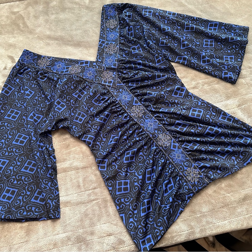 Black and royal blue INC blouse, size small.